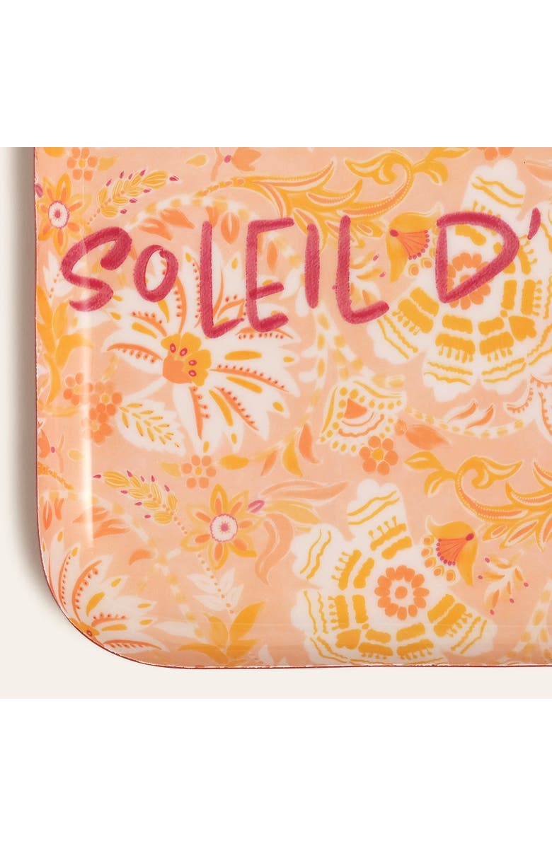 Zsa Zsa Zsu Nanpur Patterned Square Metal Decorative Tray 10X10 In, Alternate, color, Orange