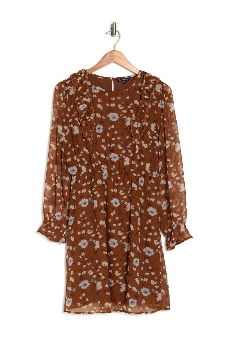 Jade Long Sleeve Dress, Alternate, color, BROWN FL