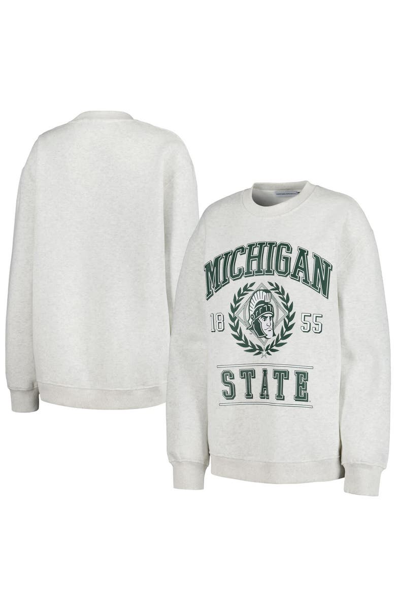 Established & Co. Women's Established & Co. Ash Michigan State Spartans Logo Pullover Sweatshirt, Main, color, 