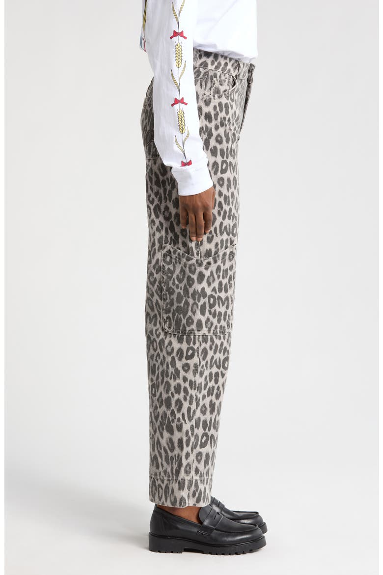 Drew Leopard Print Jeans, Alternate, color, CHARCOAL
