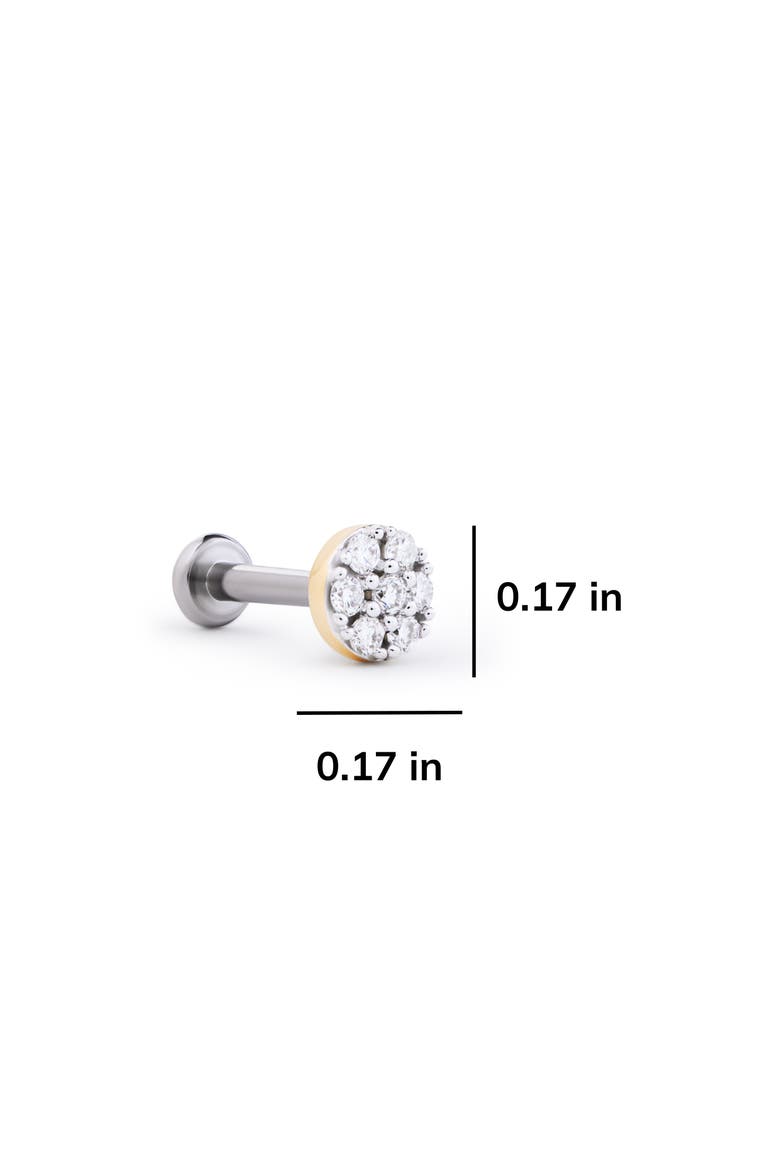 Solid Yellow Gold - Diamond Circle Flatback Single Stud, Alternate, color, Gold
