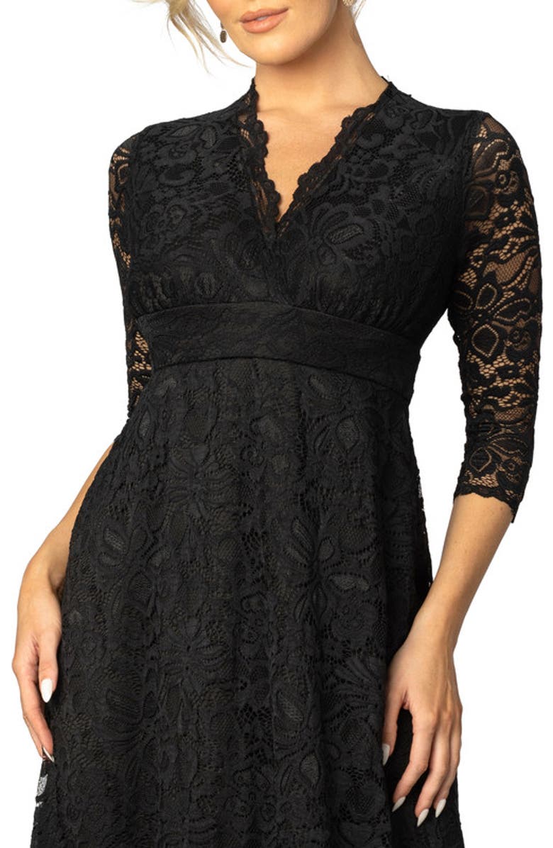 Kiyonna Maria Lace Evening Gown, Alternate, color, Onyx