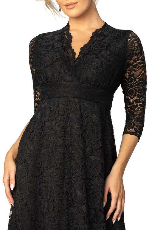 Kiyonna Maria Lace Evening Gown In Onyx