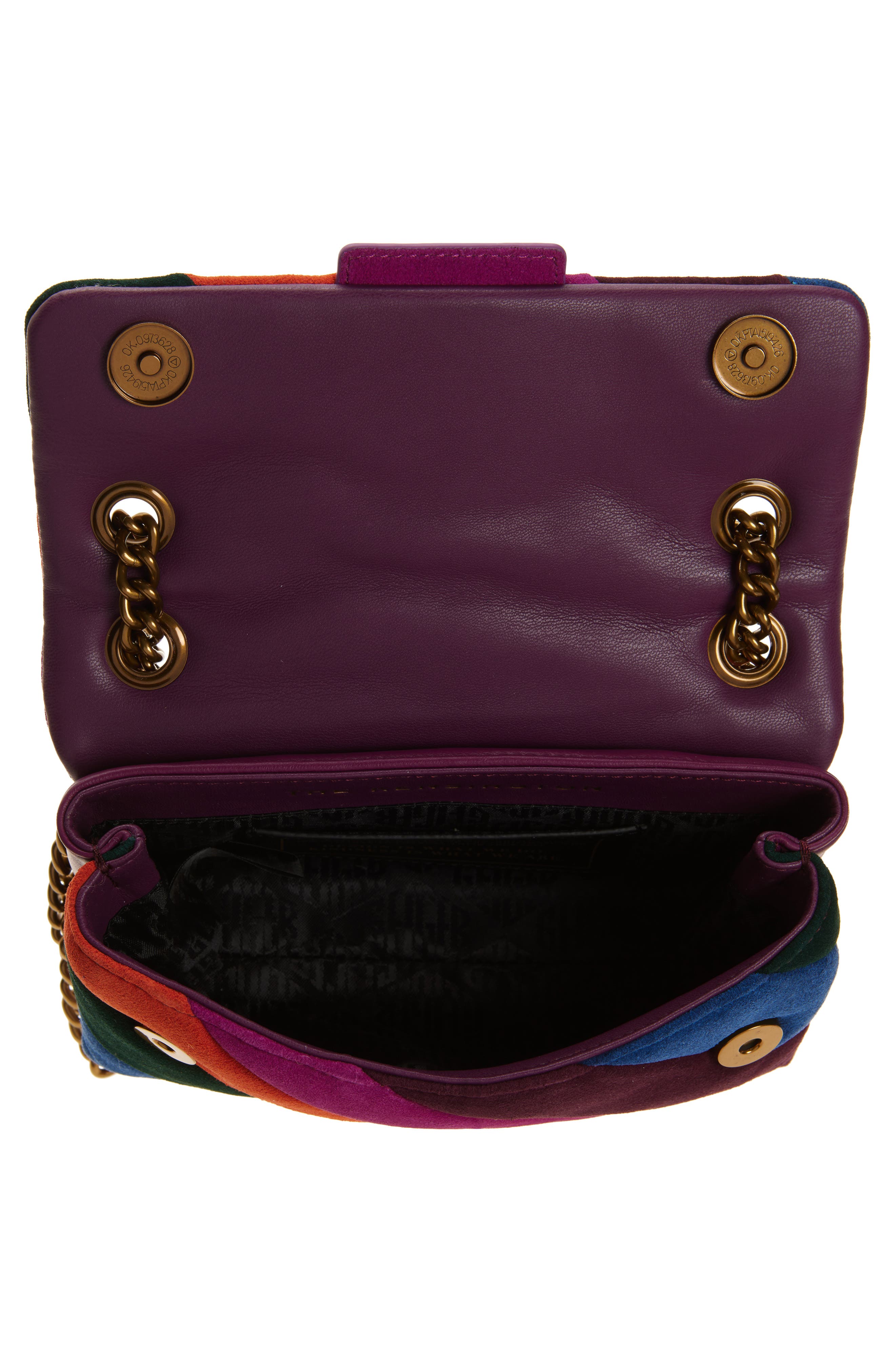 Kurt Geiger London Mini Soho Quilted Leather Shoulder Bag, Alternate, color, Purple Multi