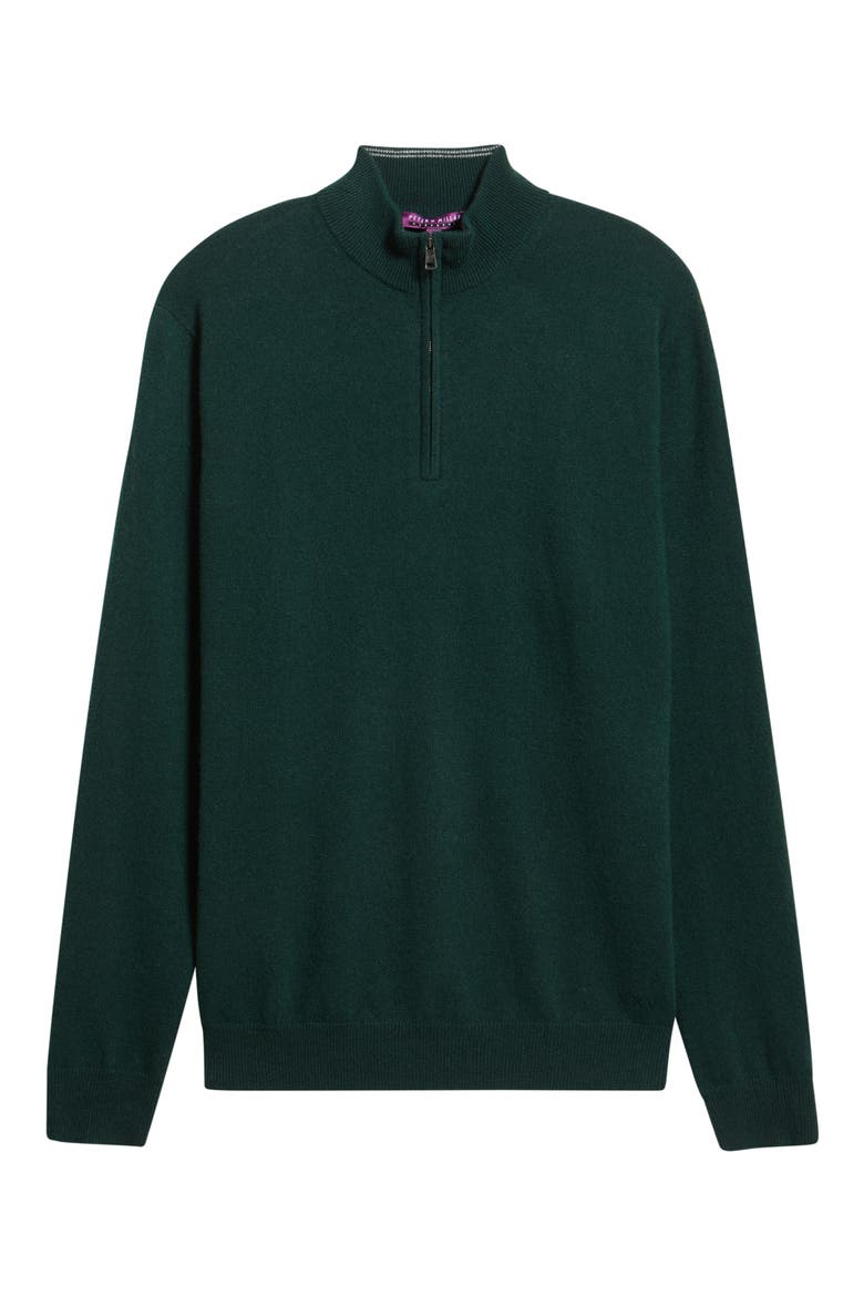 Crown Anniversary Quarter Zip Cashmere Sweater, Main, color, PINE BROOK