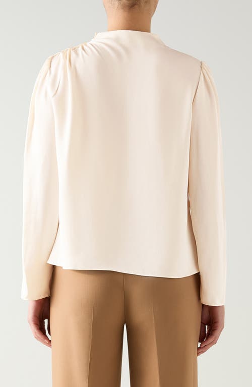Lk Bennett Samantha Button Shoulder Top In Neutral