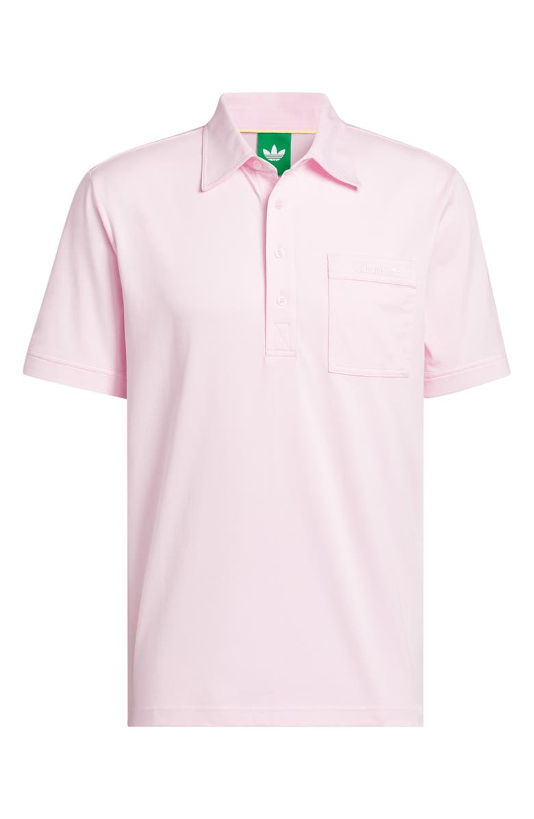 adidas Archive Pocket Golf Polo, Main, color, Clear Pink/ Chalk White