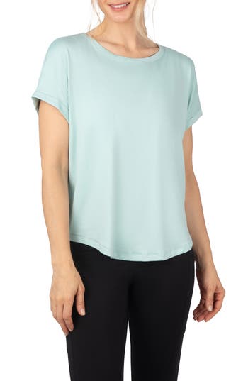 90 Degree By Reflex Beverly Supersoft 2-pack Roll Cuff T-shirt In Canal Blue/pristine