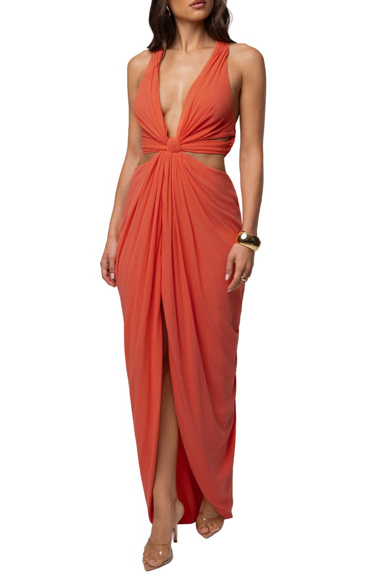 Warm Sunsets Maxi Dress, Alternate, color, Coral