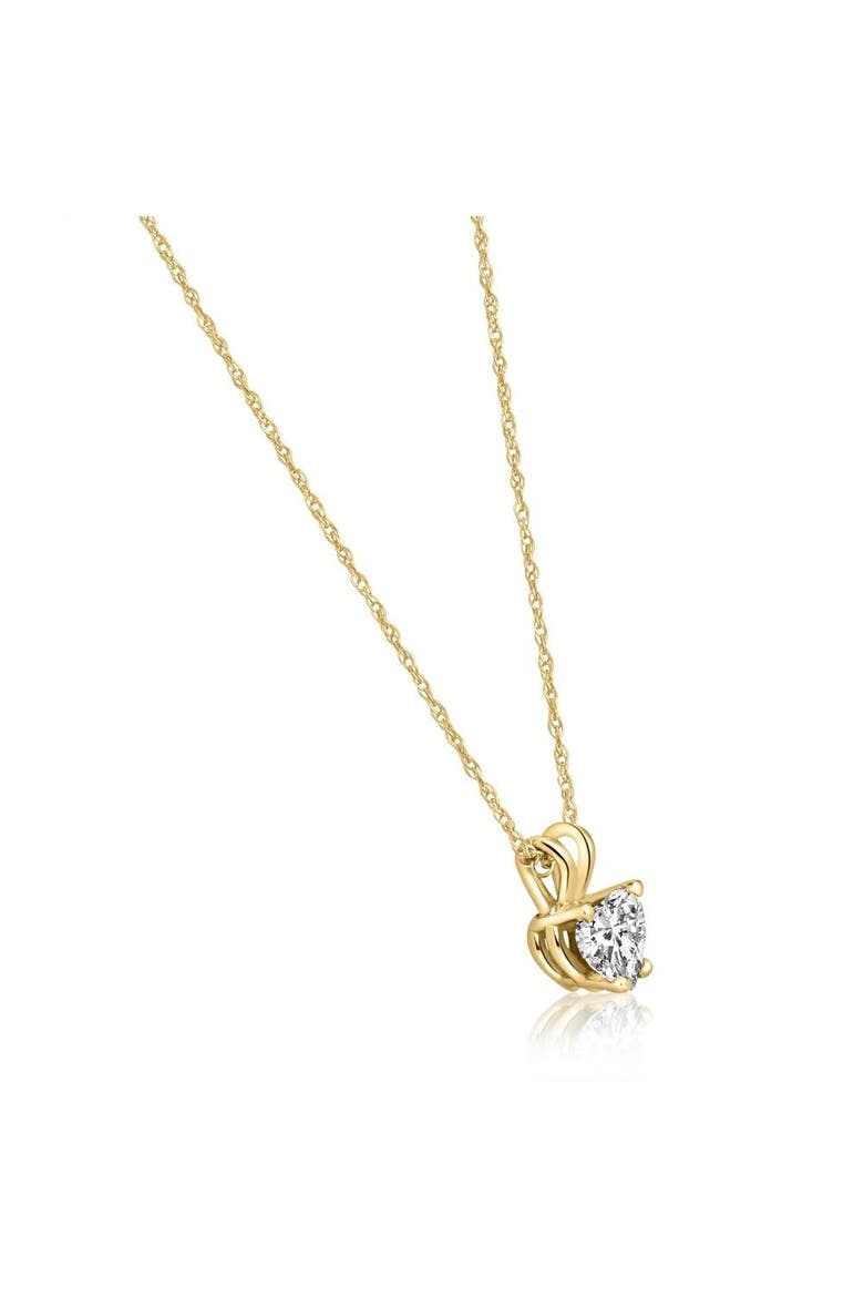 1/2 Ct Heart shape Diamond Solitaire Necklace 14k Penda, Alternate, color, 14K Yellow Gold