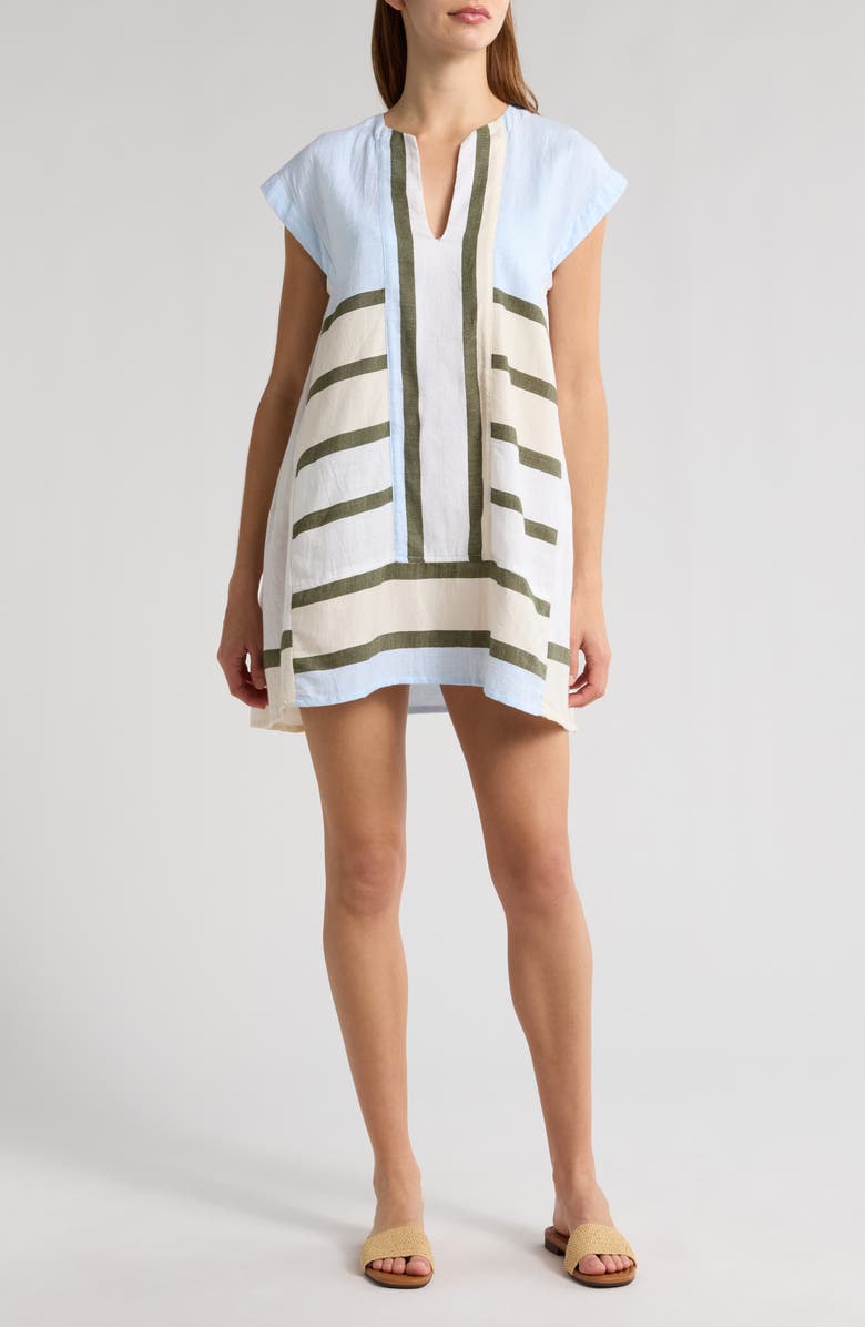 lemlem Elina Stripe Cotton Blend Caftan, Main, color, 