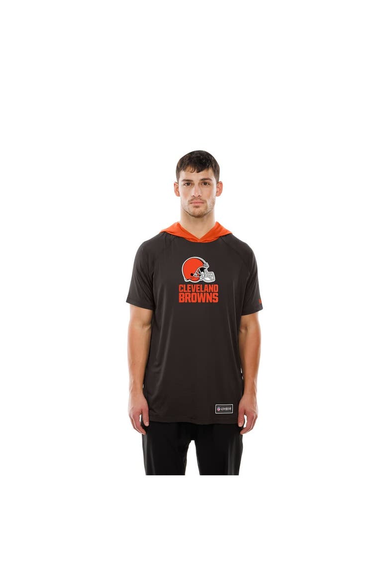 Men's New Era  Brown Cleveland Browns Combine Authentic Hooded Raglan Short-Sleeve T-Shirt, Alternate, color, Brown