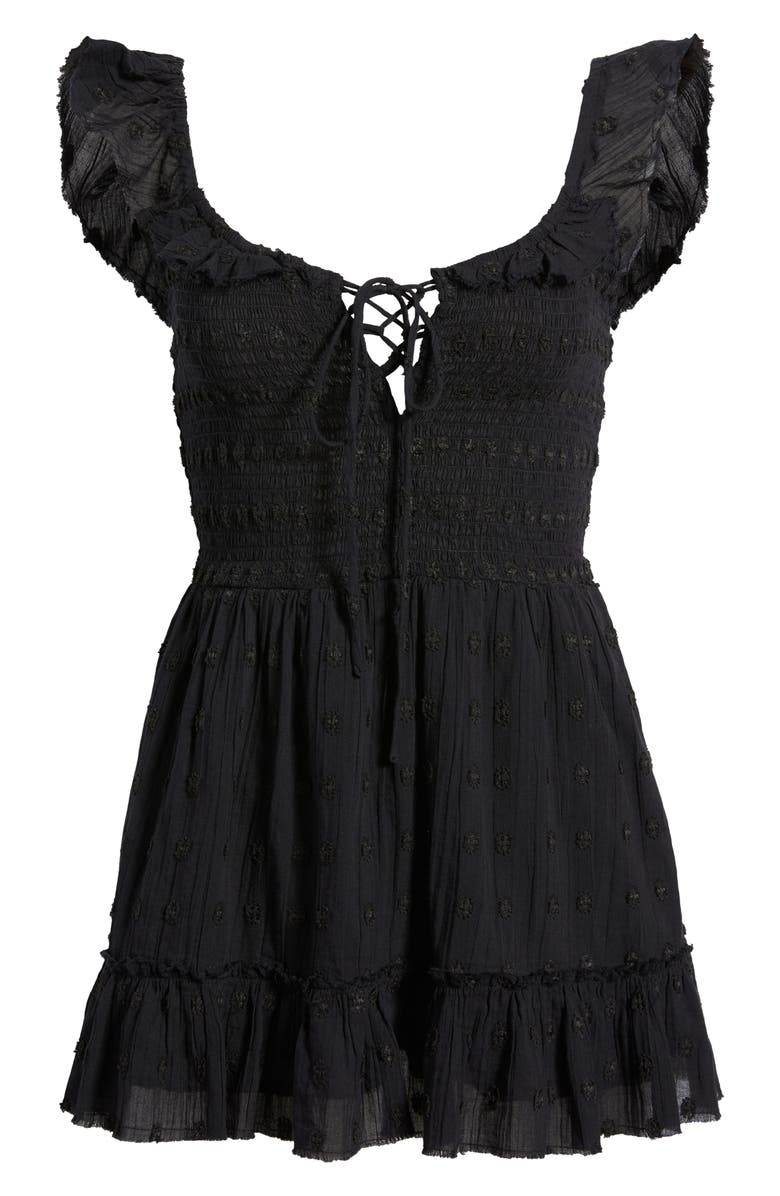 BDG Urban Outfitters Sunny Lace-Up Romper, Alternate, color, Black