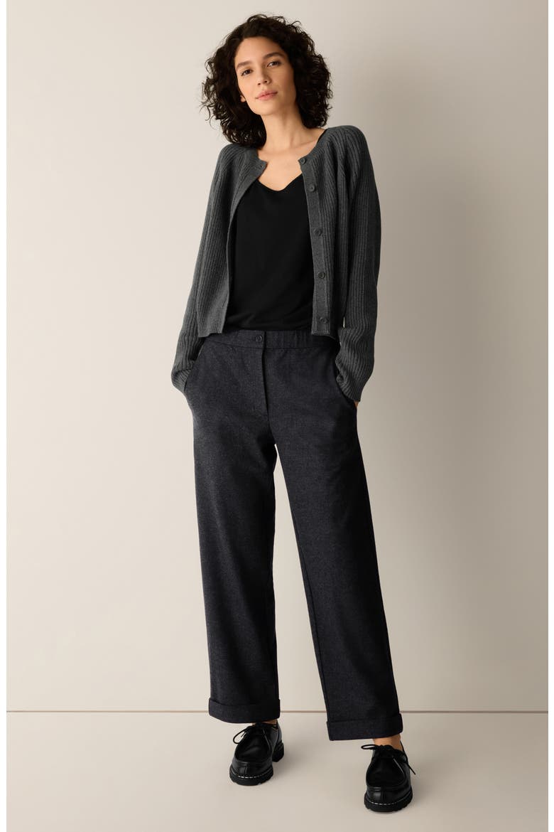 High Waist Ankle Straight Leg Wool Pants, Alternate, color, CHARCOAL