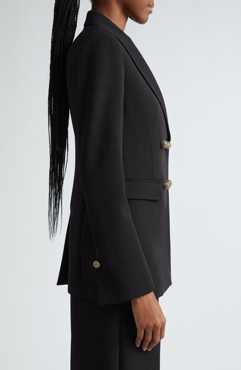 St. John Collection Crystal Button Stretch Cady Blazer, Alternate, color, 
