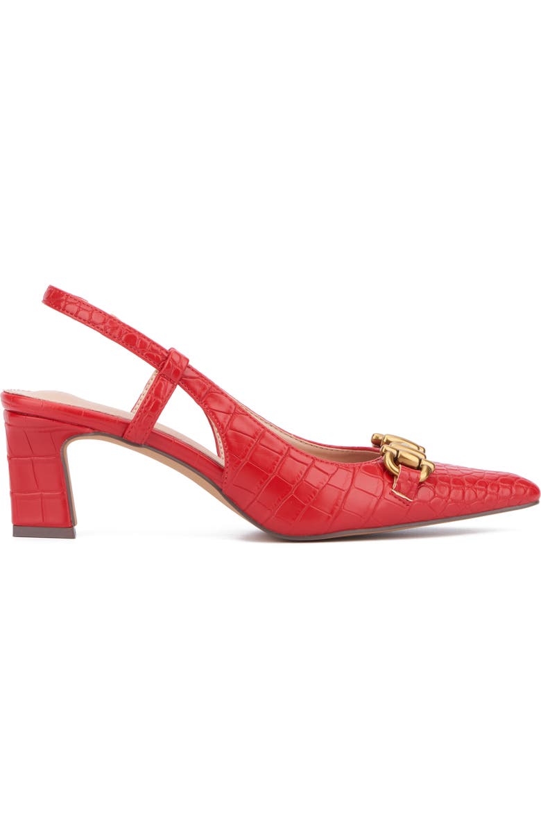 NEW YORK AND COMPANY Ilona Horsebit Slingback Pump, Alternate, color, Red Croc