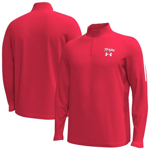 Men's Under Armour Red Maryland Terrapins Playoff Performance Quarter-Zip Jacket