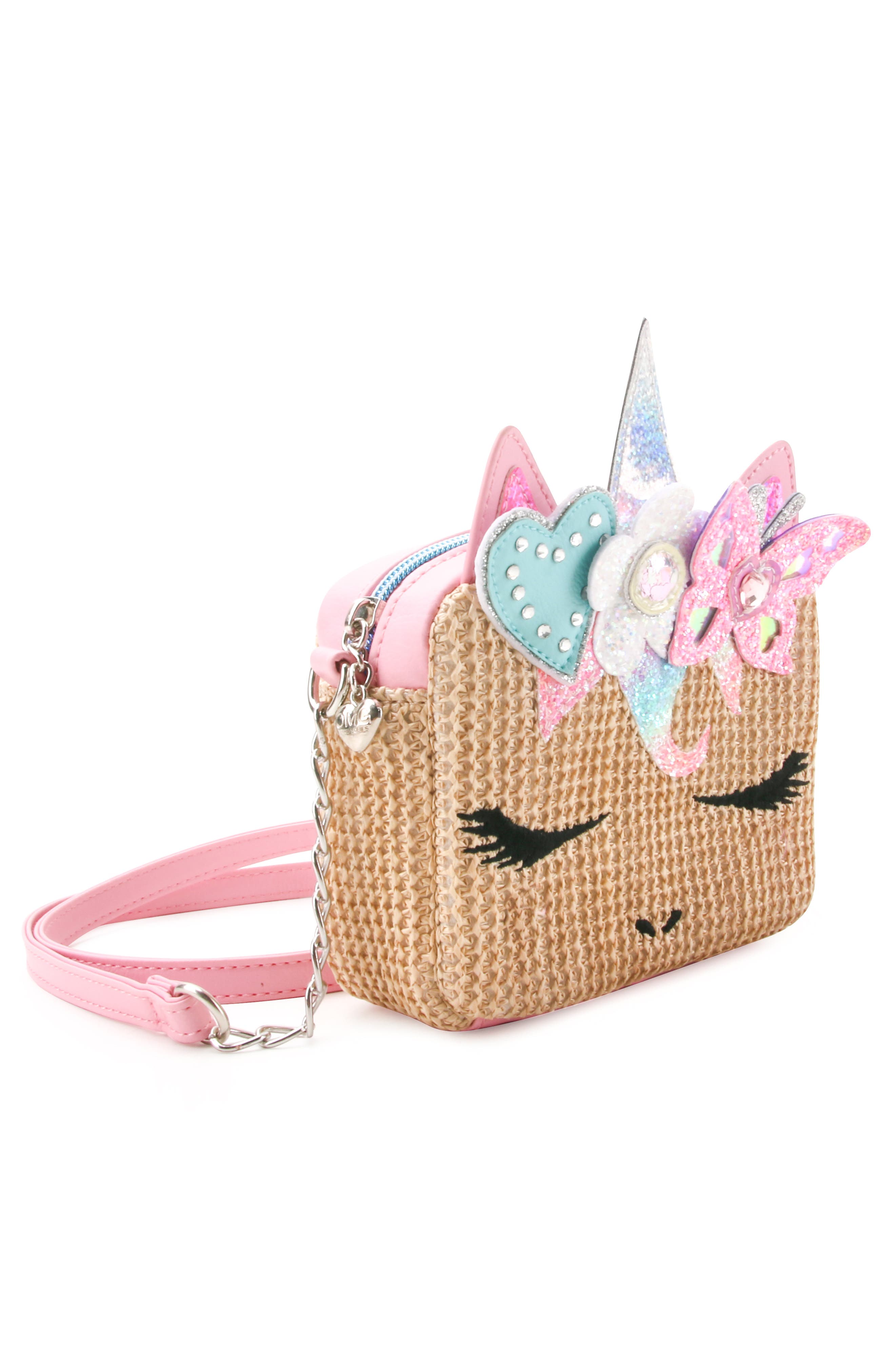 OMG Accessories Kids' Miss Gwen Straw Crossbody Bag, Alternate, color, 