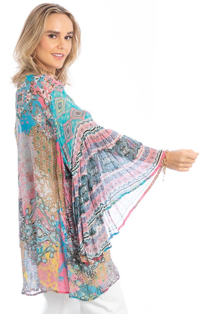 SAACHI Floral Print Bell Sleeve Ruana, Alternate, color, Pink