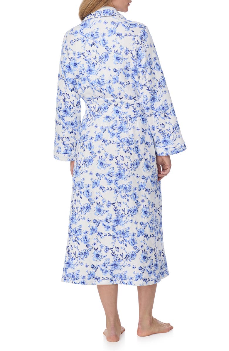 Eileen West Floral Quilted Cotton Blend Ballet Robe, Alternate, color, White/ Blue Flower