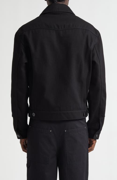 Alexander Mcqueen Mcqueen Frogged Cotton Denim Trucker Jacket In Black