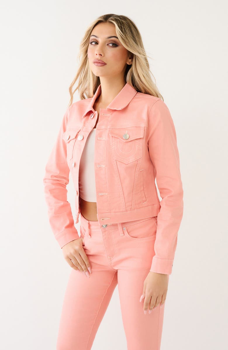 True Religion Jesse Crop Trucker Jacket, Alternate, color, 