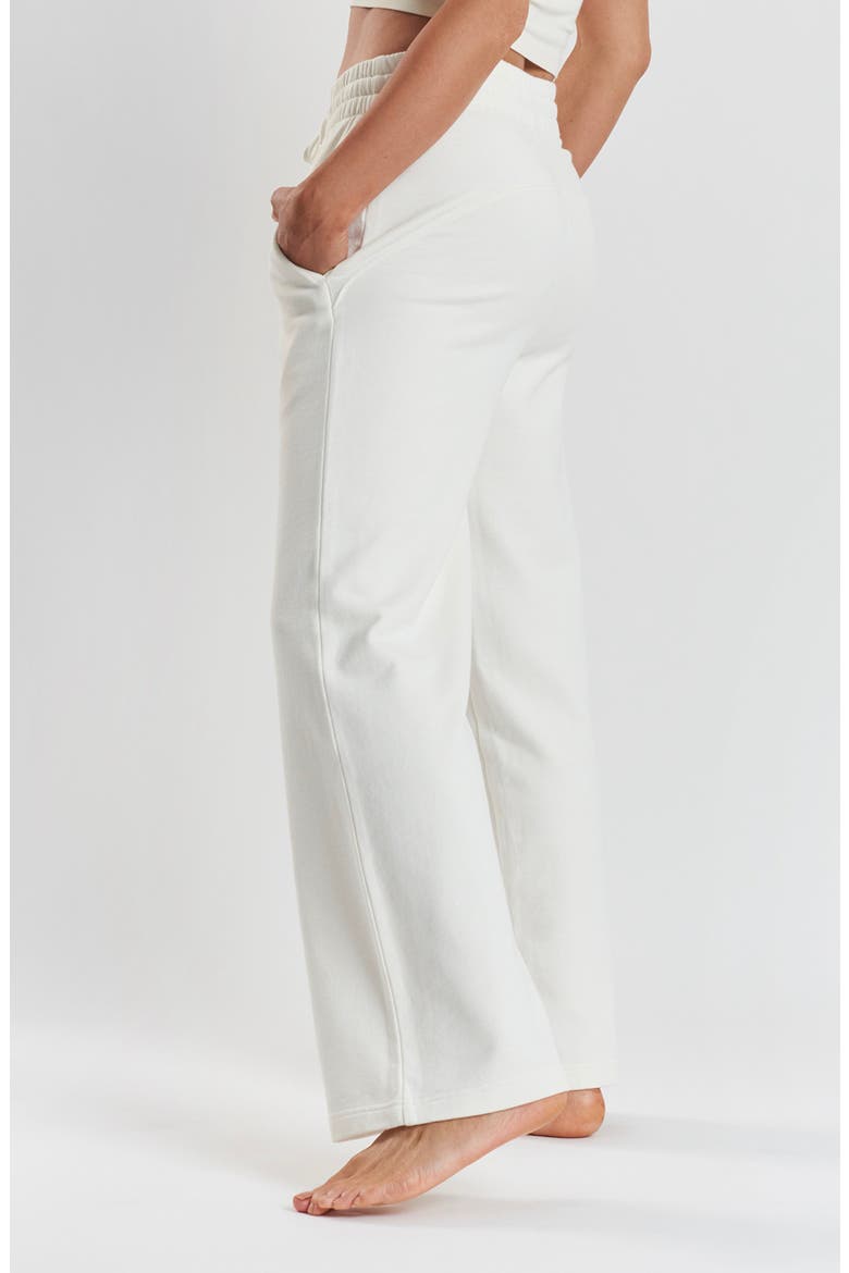 Sitka Blossom-Embroidered Ethical-Cotton Joggers, Alternate, color, Moonlight White