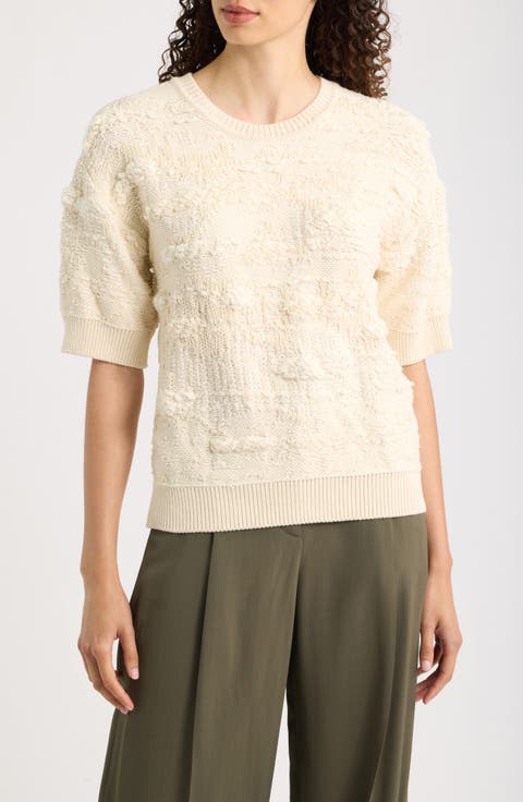 Fepo Texture Short Sleeve Sweater