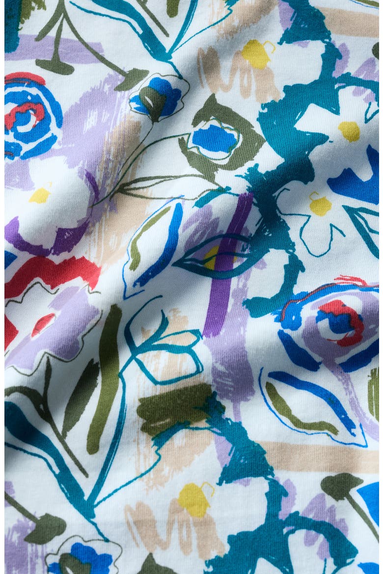 Poisson Print Organic Coton T-Shirt, Alternate, color, STUDIO FLORAL CHALK