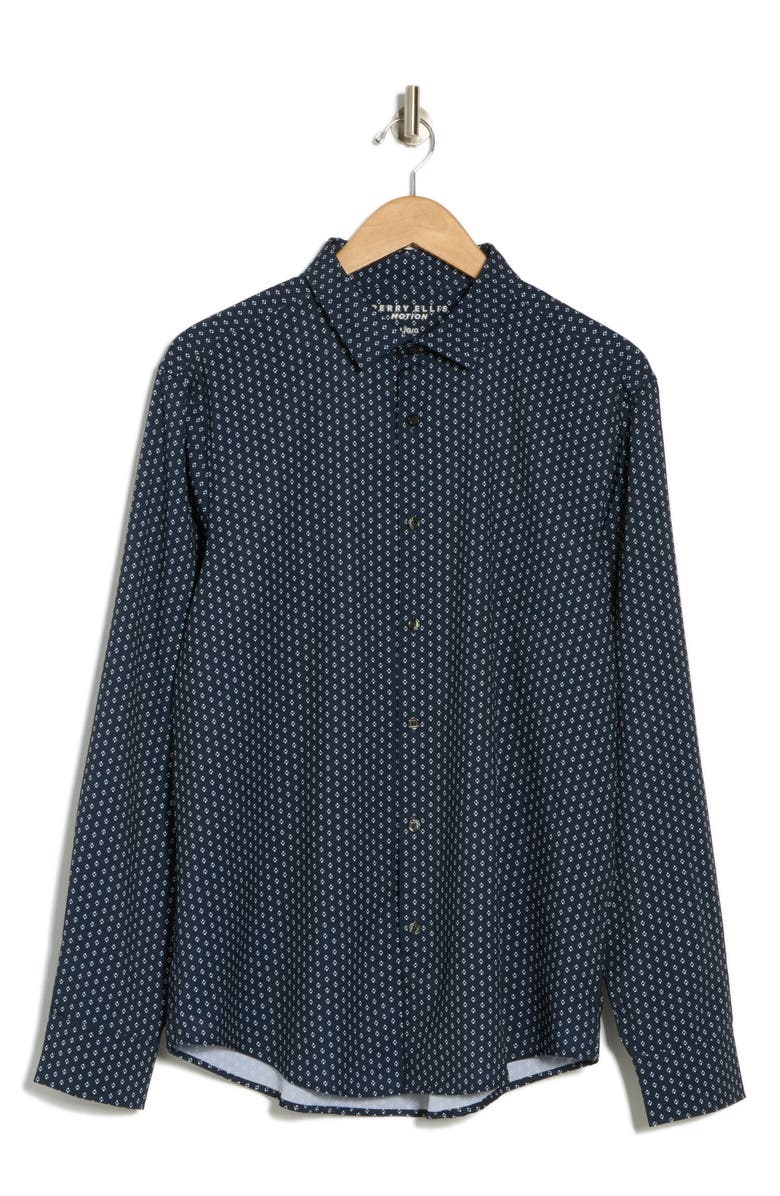 Perry Ellis Clover Button-Up Shirt, Alternate, color,