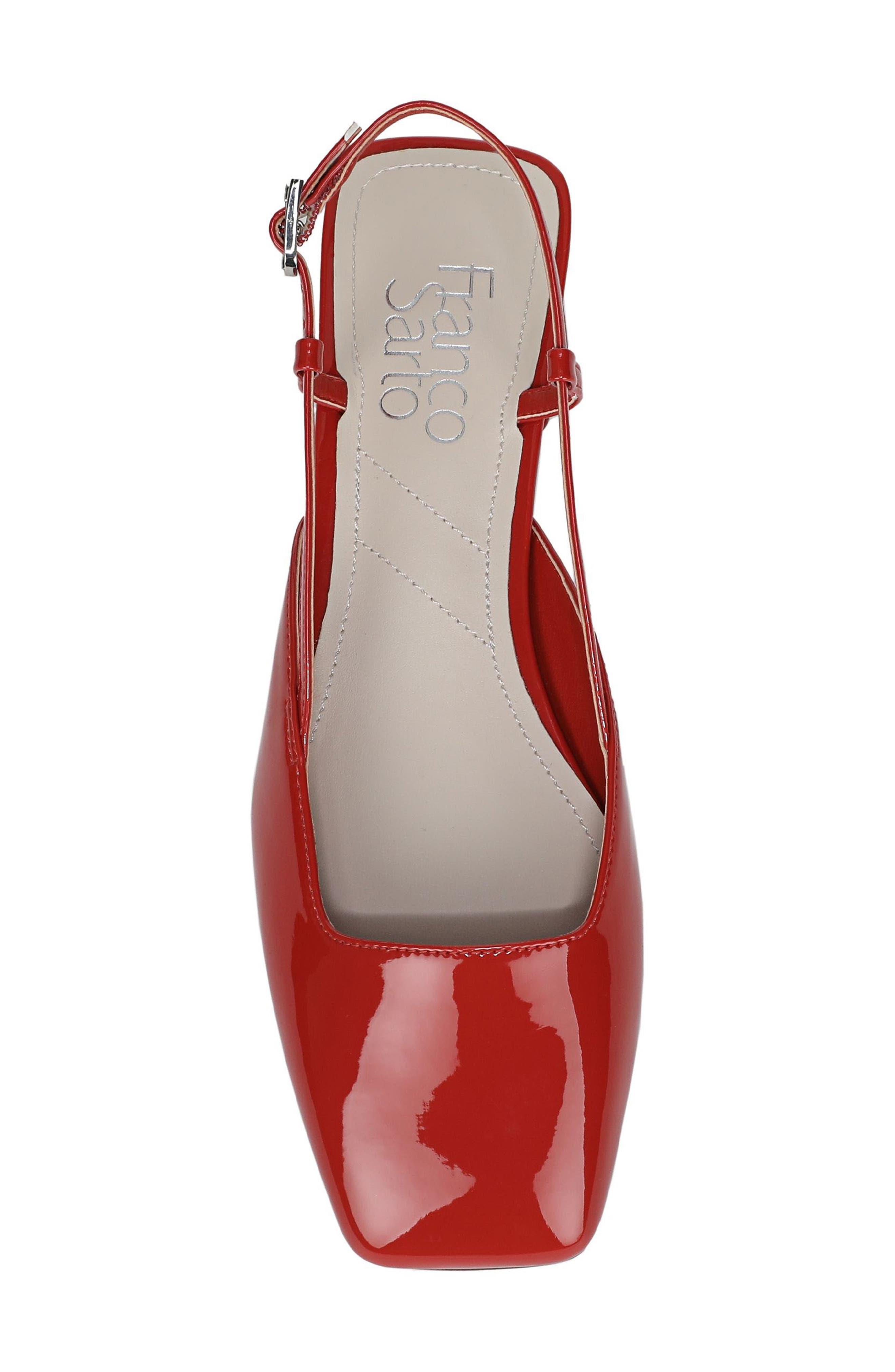 Tadella Slingback Flat, Alternate, color, VINTAGE RED