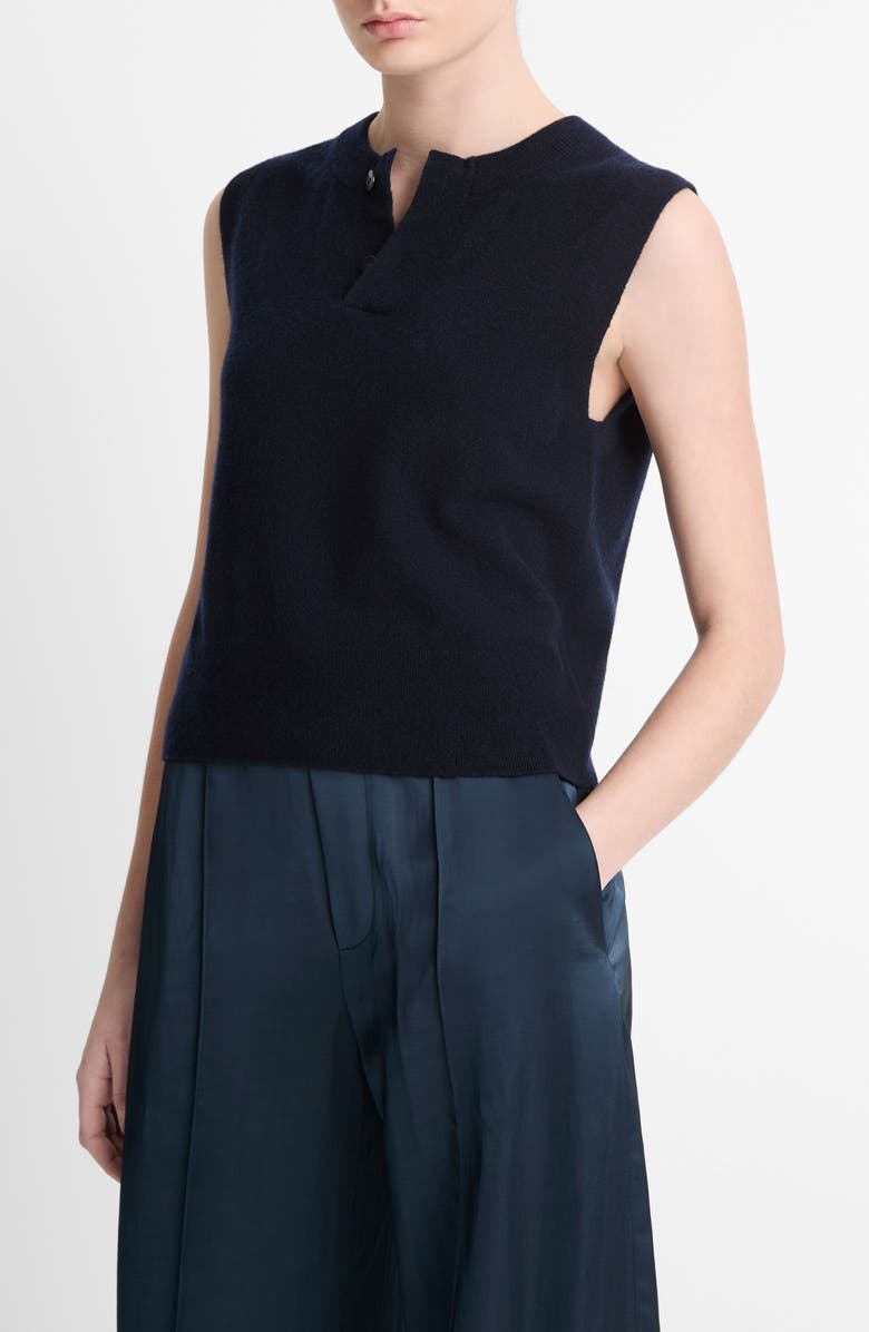 Vince Henley Wool Blend Sweater Tank, Alternate, color, Coastal