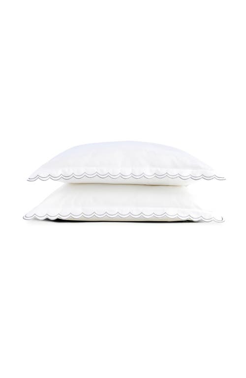 Christy Scallop Edge Luxury Cotton Sateen Oxford Style Pillow Sham Pairs