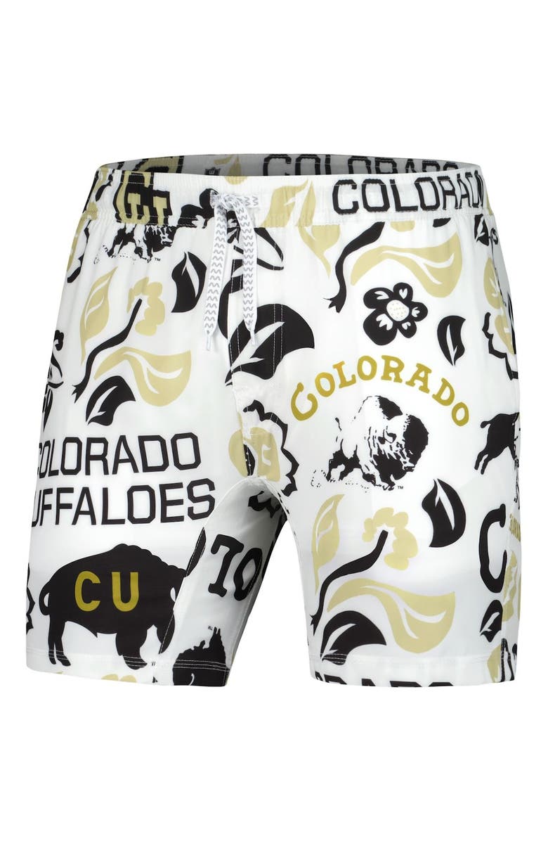 Wes & Willy Men's Wes & Willy White Colorado Buffaloes Vault Tech Swimming Trunks, Alternate, color,