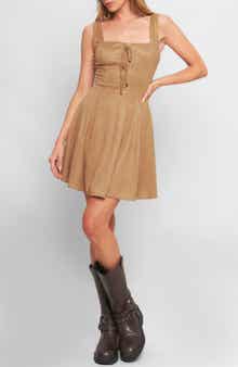 FLYING TOMATO Faux Suede Minidress