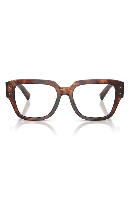 Dolce & Gabbana Dolce&gabbana 54mm Square Optical Glasses In Red Havana