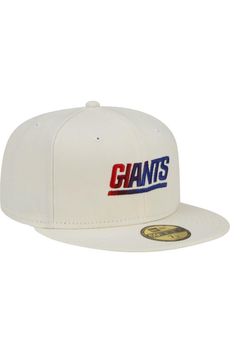 New Era Men's New Era Cream New York Giants Chrome Color Dim 59FIFTY Fitted Hat, Alternate, color, Cream