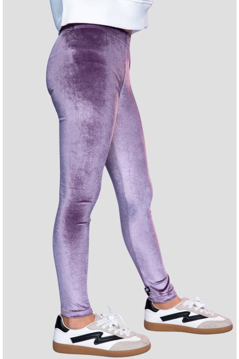 Kids' Velour Leggings, Alternate, color, PURPLE