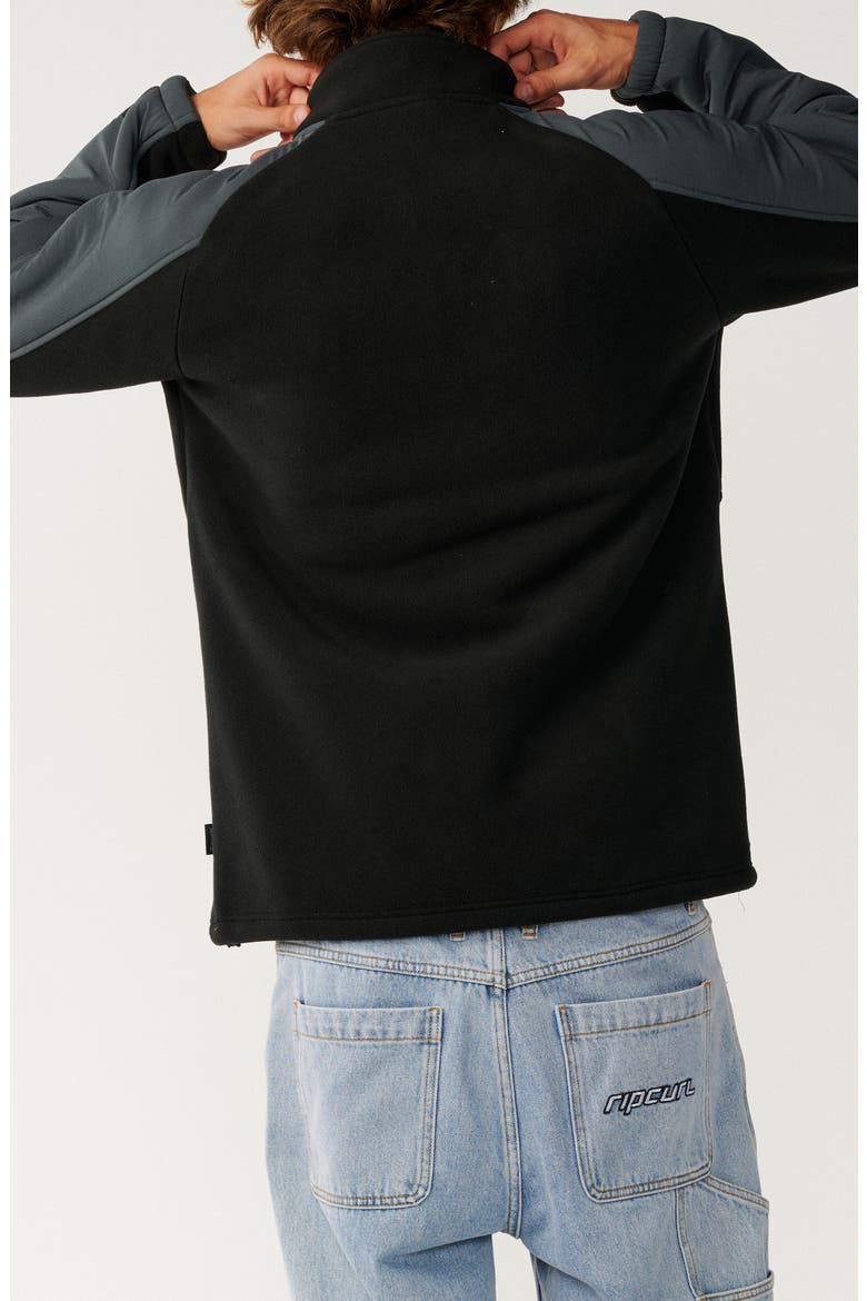 S-Series Zip Thru Crew Quarter Zip Pullover, Alternate, color, BLACK