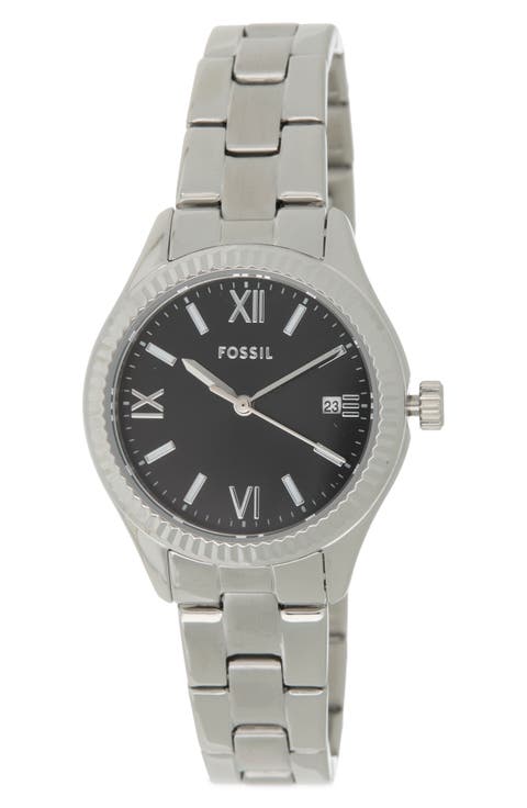 Women's Rye Three-Hand Date Stainless Steel Watch, 30mm
