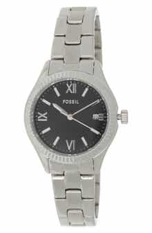 Fossil Women's Rye Three-Hand Date Stainless Steel Watch, 30mm