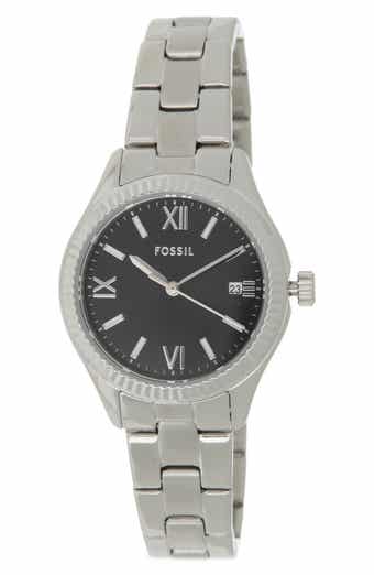 Fossil Women's Rye Three-Hand Date Stainless Steel Watch, 30mm