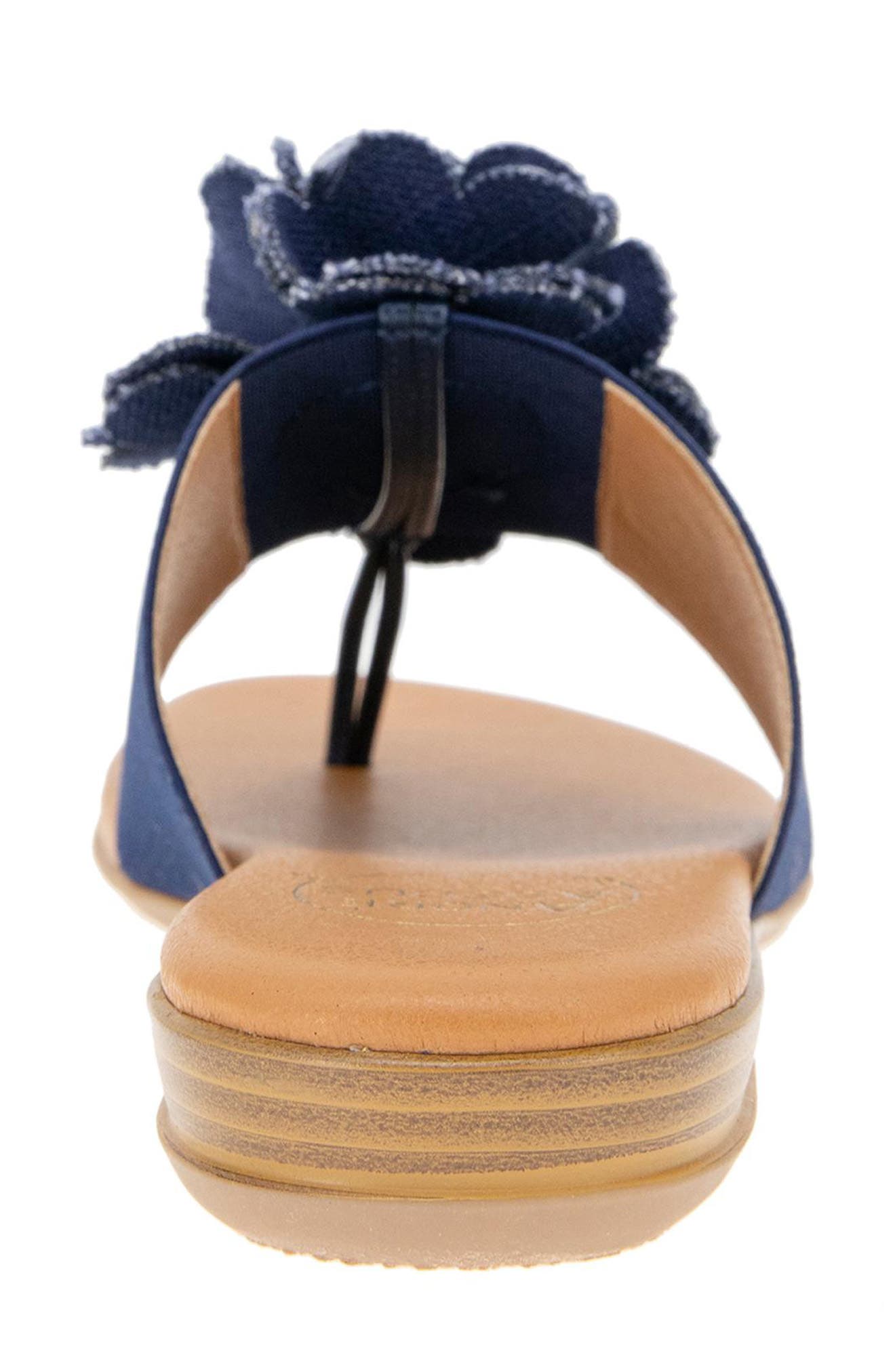 André Assous Nate Flower Sandal, Alternate, color, Navy