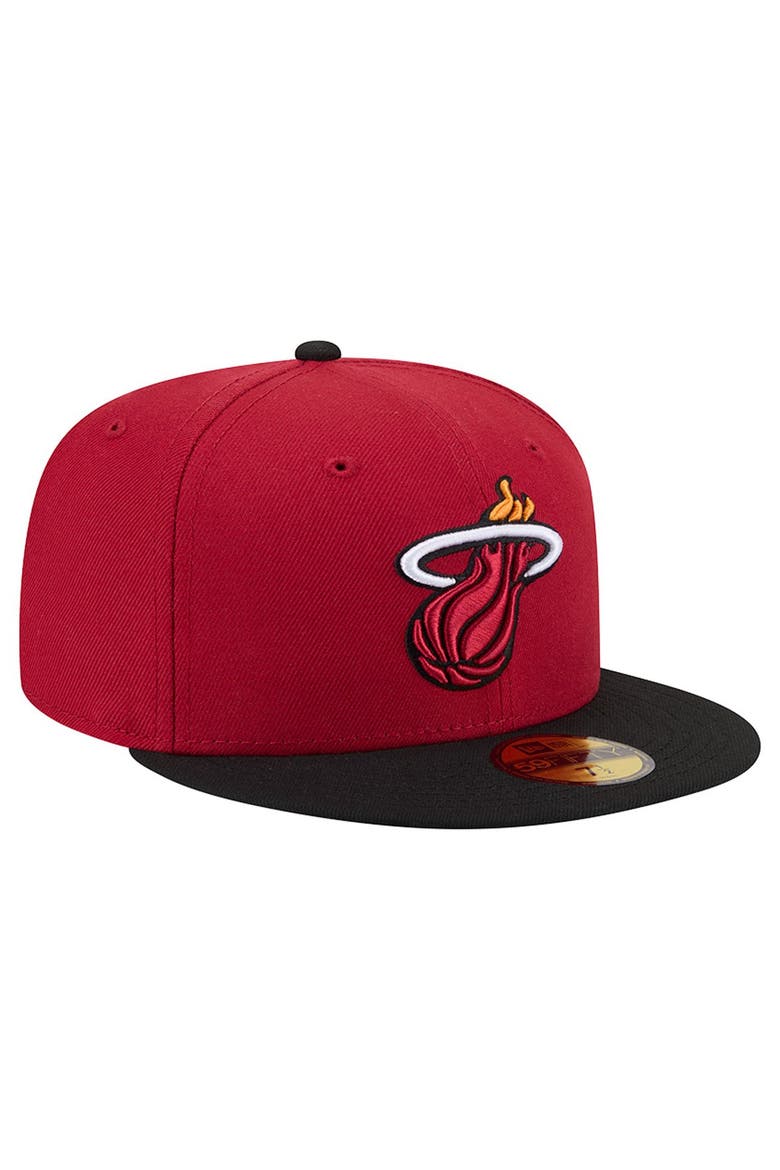 Men's New Era Red Miami Heat Two-Tone 59FIFTY Fitted Hat, Alternate, color, Red