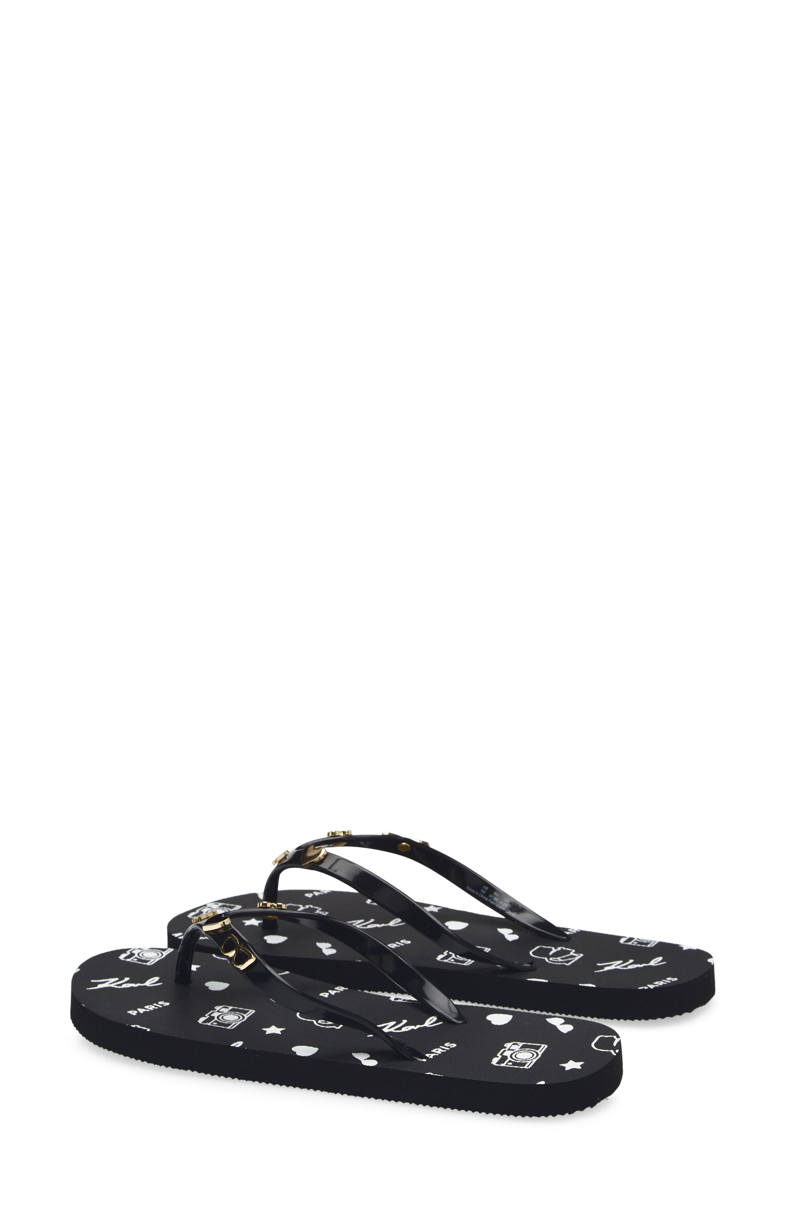 KARL LAGERFELD PARIS Zaid Flip Flop Sandal, Alternate, color, Black