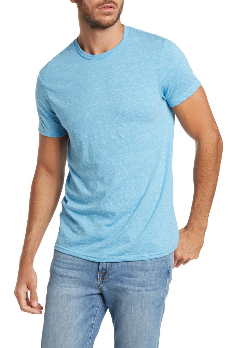 Speckle Crewneck T-Shirt, Main, color, TURQ HEATHER