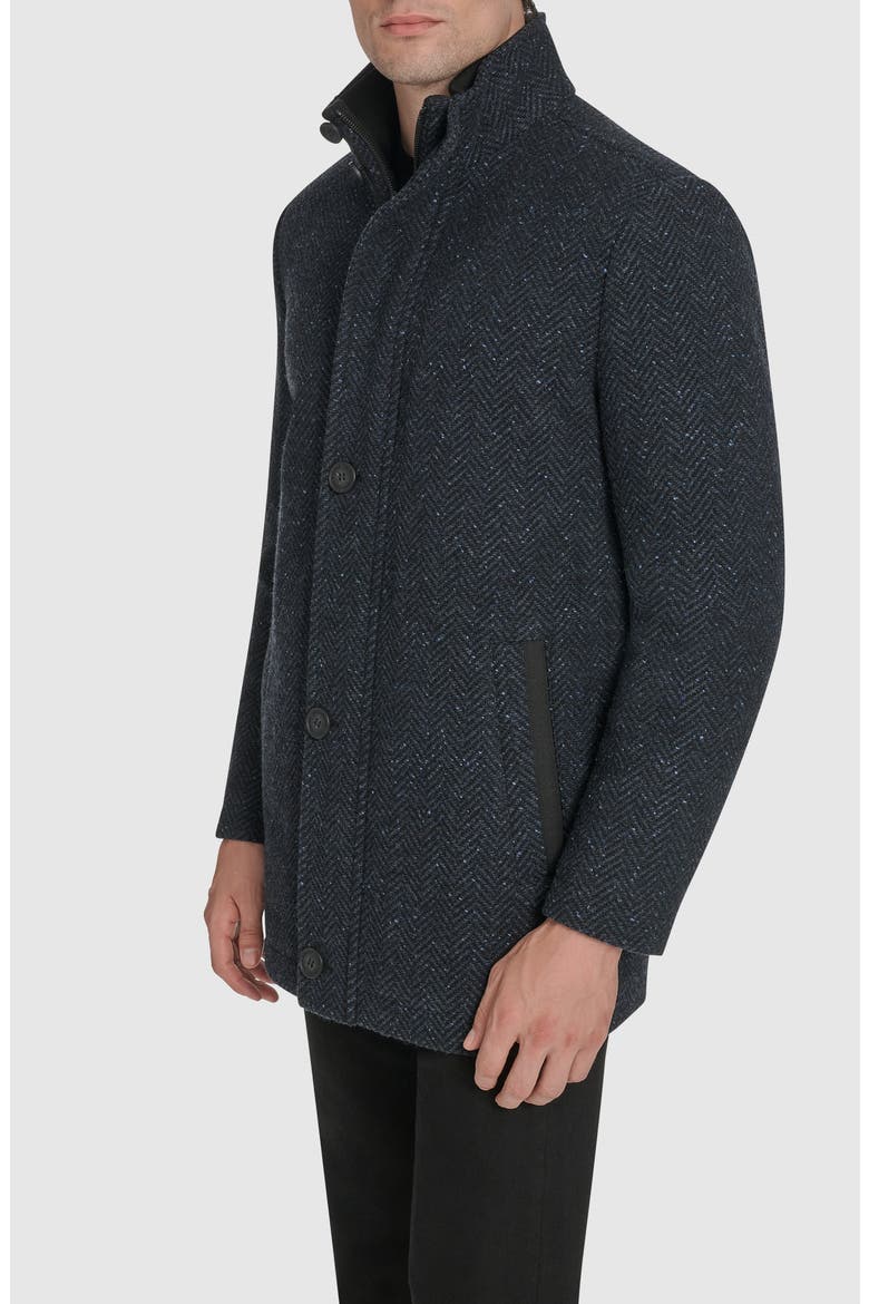 Dorsey Plaid Car Coat, Alternate, color, NAVY