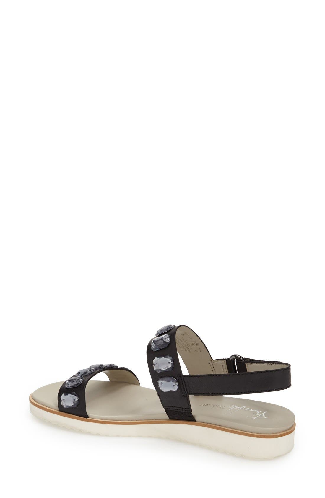 'Diamante' Double Band Slingback Sandal, Alternate, color, BLACK