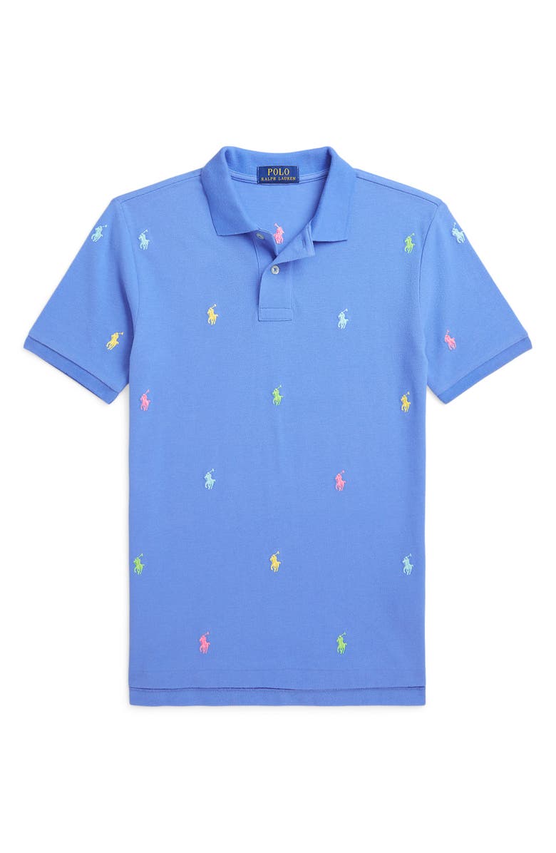 Polo Ralph Lauren Kids' Embroidered Cotton Piqué Polo, Main, color,