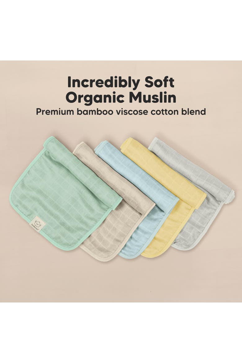 5-Pack Lumi Muslin Burp Cloths, Alternate, color, Mirage